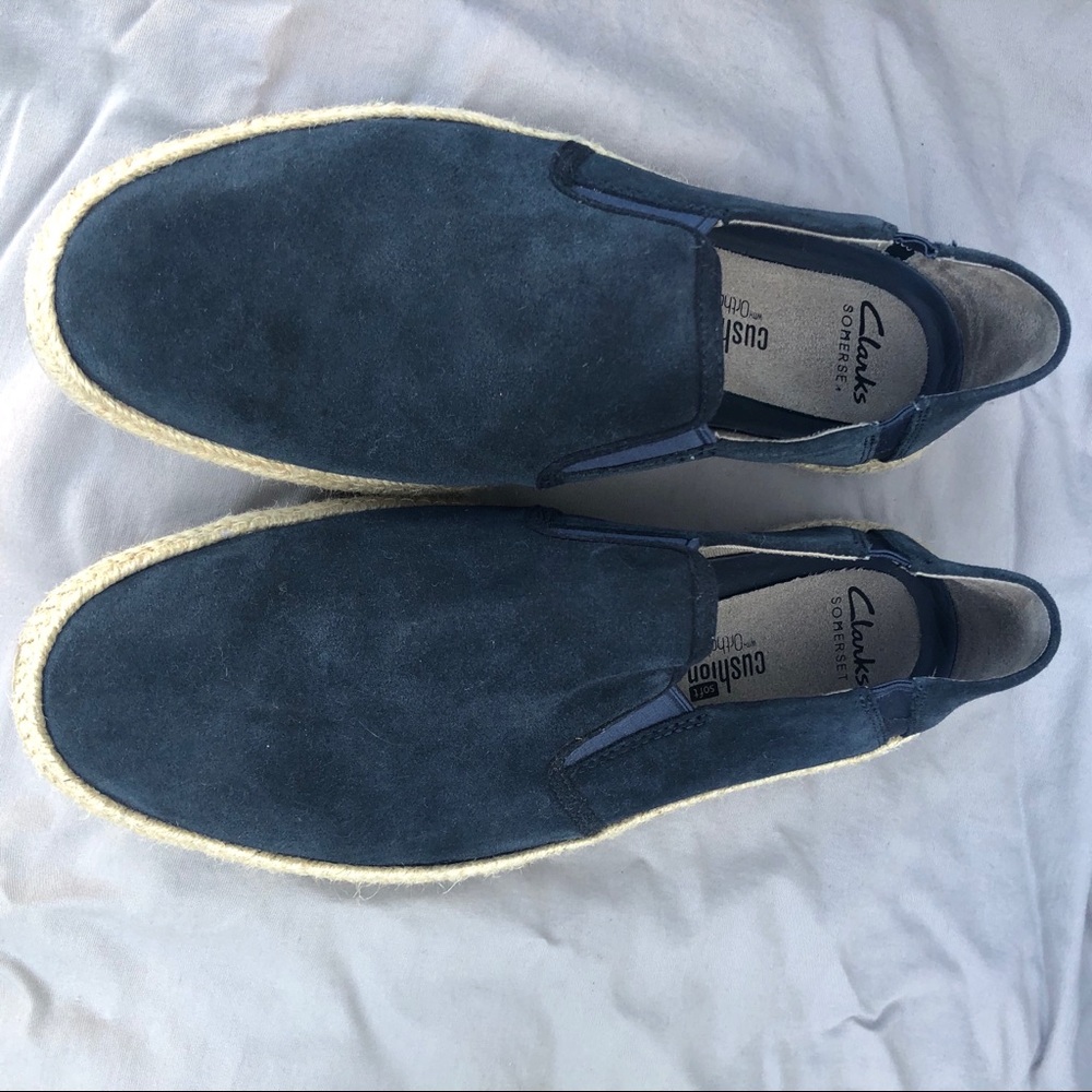 Clarks Men’s Shoes, Navy, Slip On